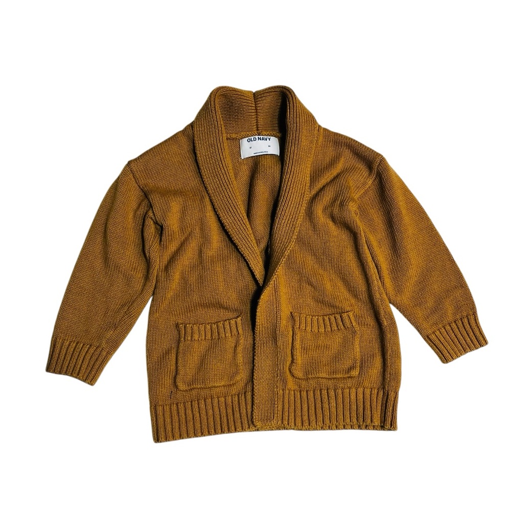 Old Navy Mustard Brown Knit Sweater Cardigan boys 2 years old